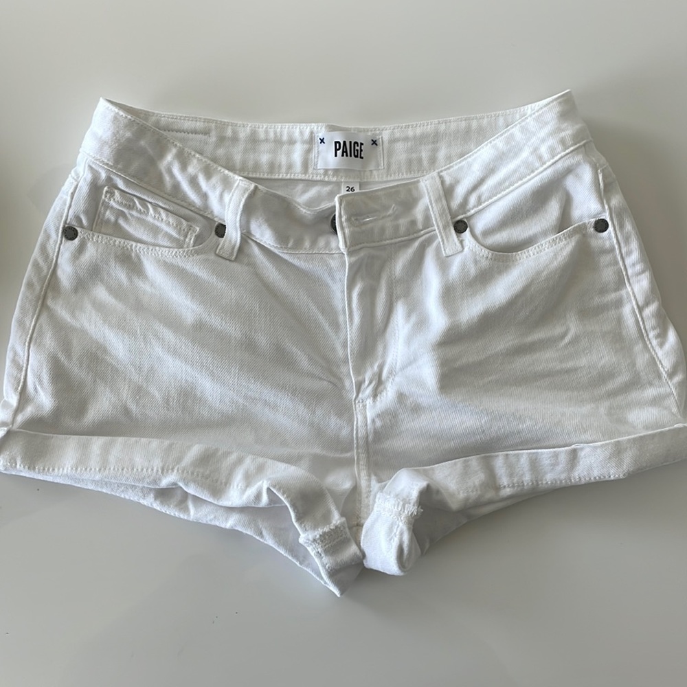 Paige White Denim Shorts - Size 26